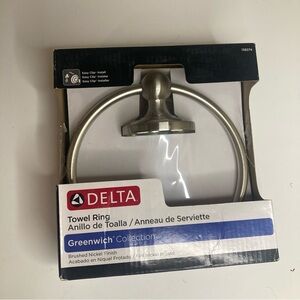 NEW Delta Greenwich Collection 138274 Towel Ring in Brushed Nickel Finish